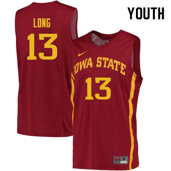 Youth #13 Jakolby Long Iowa State Cyclones College Basketball Jerseys Sale-Cardinal